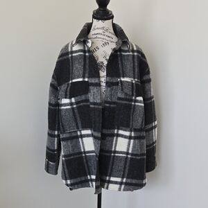 H&M Black and White Plaid Jacket